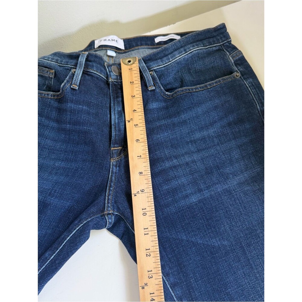 Frame NWT Jeans L’Homme Slim Blue Denim Dark Stretch Wash Size 32 Classic - Picture 7 of 9